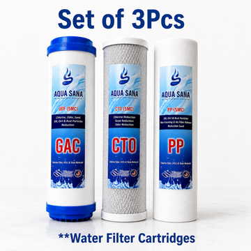 Water Filter Cartridge Filter Replacement Set Under Sink Reverse Osmosis RO Water Filter Replacement Cartridges PP Sediment Filter, GAC -Granular Carbon & CTO Carbon Block Filter Cartridges, 10" each