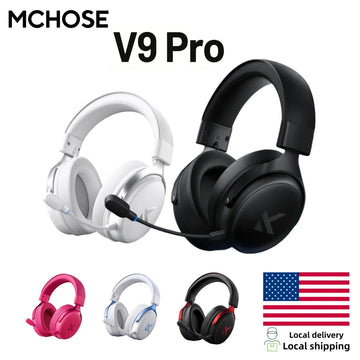 MCHOSE V9 Pro Wireless Gaming Headset 7.1Surround Sound Headphones Noise Canceling Mic Low Latency Lightweight for PS5 PC SWITCH