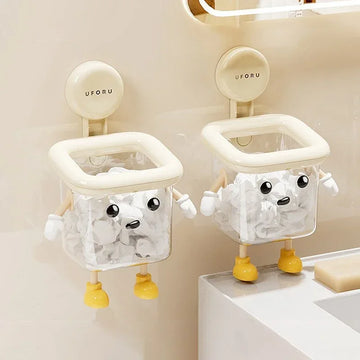 Multifunctional Plastic Storage Rack Multi-Functional No Drilling Storage Box Wall Mounted Durable Bathroom Toothbrush Shelf