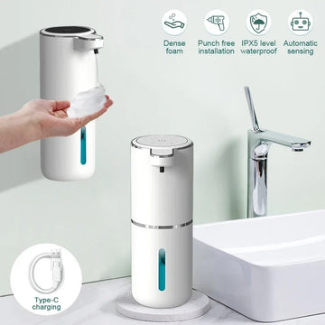 380ml Automatic Soap Dispenser Foam USB Charging Touchless Smart Display Infrared Sensor Soap Dispensers Hand Washer