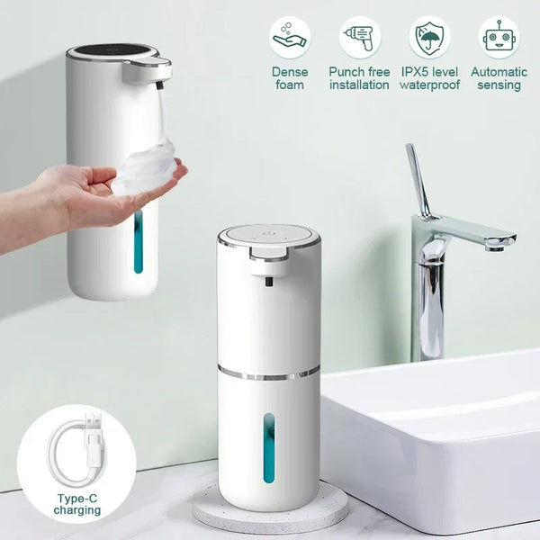 380ml Automatic Soap Dispenser Foam USB Charging Touchless Smart Display Infrared Sensor Soap Dispensers Hand Washer