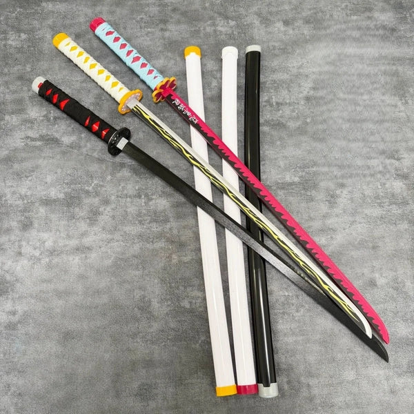 40inch Bamboo Demon Slayer Katana Anime Cosplay Large Safe Ninja Knife Blade Real Size Japanese Original Samurai Sword Toy Gift