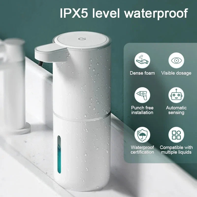 380ml Automatic Soap Dispenser Foam USB Charging Touchless Smart Display Infrared Sensor Soap Dispensers Hand Washer